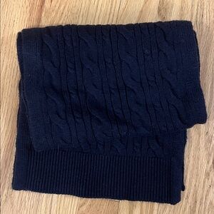 Talbots Cottonblend Navy Cable Knit Scarf